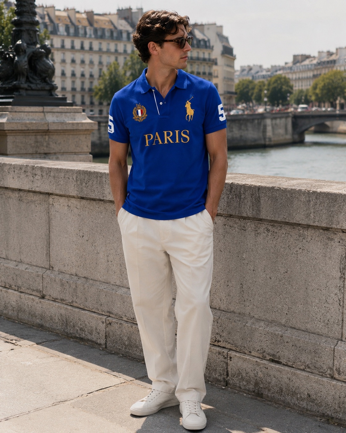 Paris blue Remir polo by the river